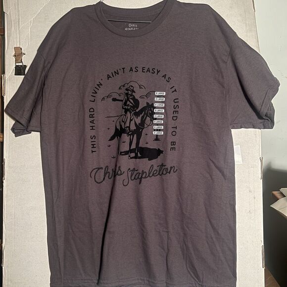 Chris Stapleton Men's Mineral Stone Acid Distressed Vintage Wash Tee T-Shirt/New - Picture 2 of 5